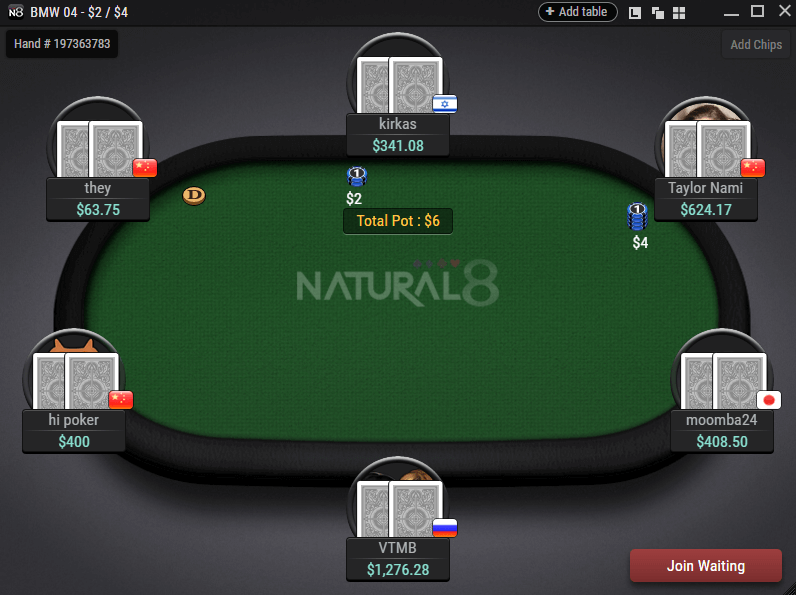 Natural8 Poker Table