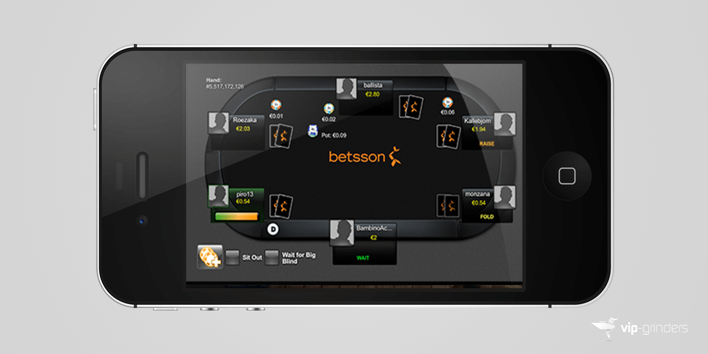 Betsso Mobile Poker App Table