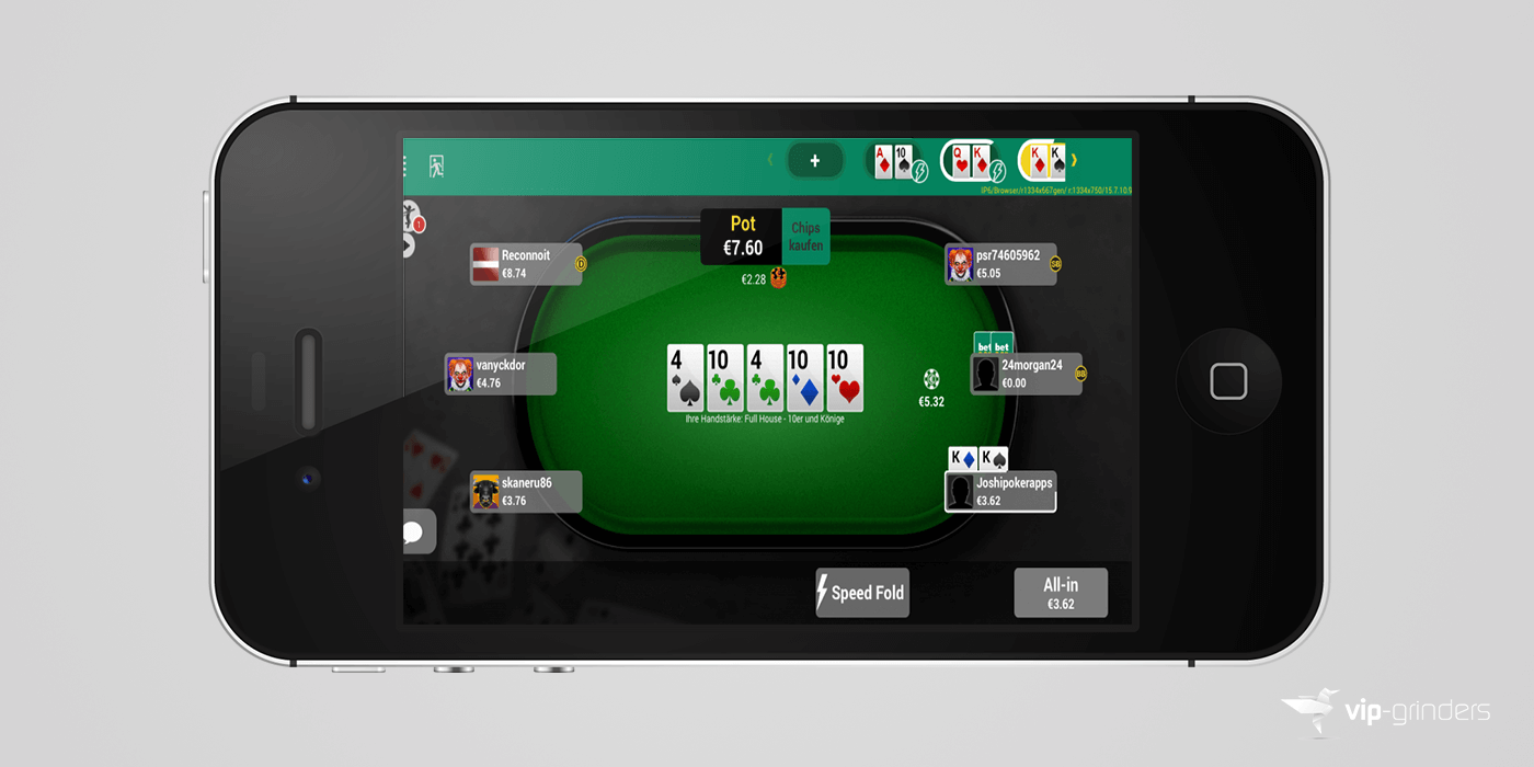 bet365 Mobile Poker App table