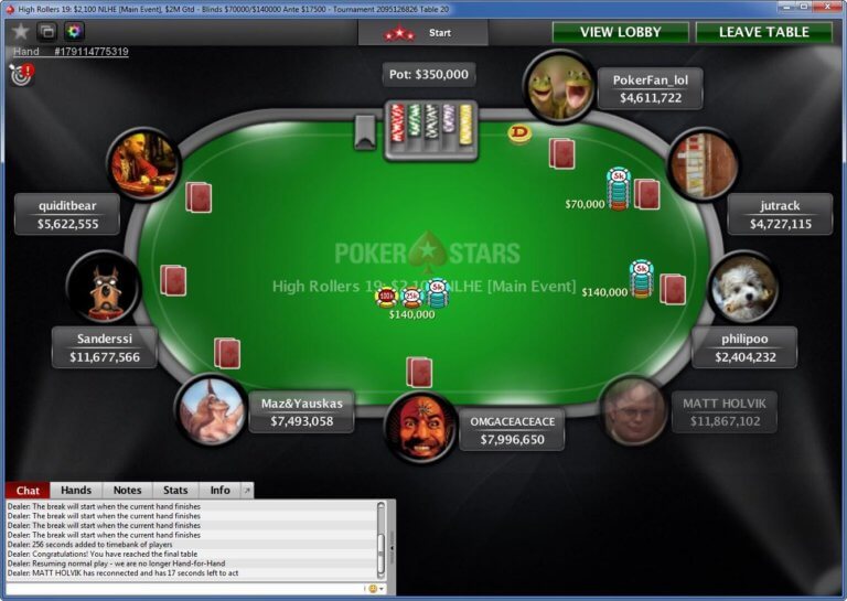 PokerStars High Rollers Final Table