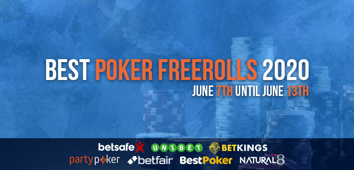Best Poker Freerolls June 7th – June 13th 2020