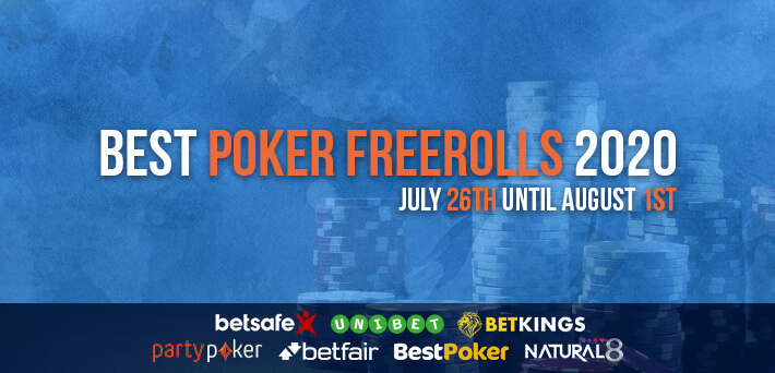 Best Poker Freerolls July 26th – August 1st 2020