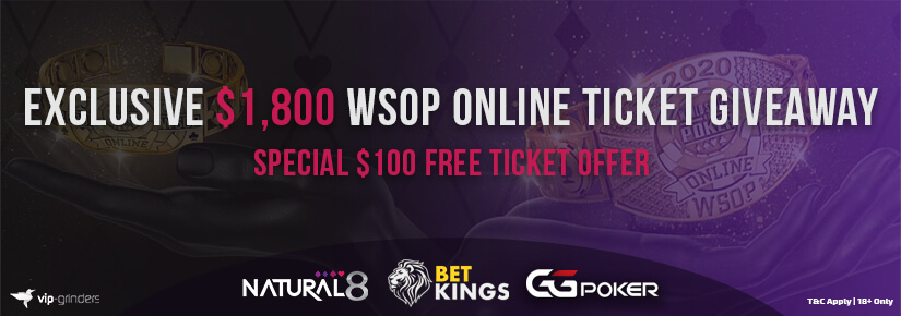 Exclusive $1,800 WSOP Online Ticket Giveaway