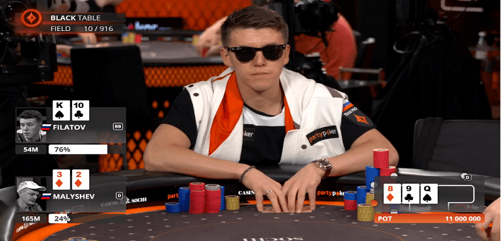 Watch the live stream from the Final Table of the Partypoker Millions Russia Main Event