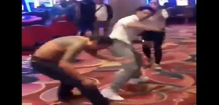 Watch a guy get superkicked Shawn Michaels style in one of the craziest casino fights ever!