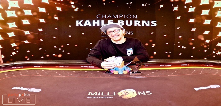Kahle Burns wins $25,500 partypoker MILLIONS UK Super High Roller for $350,000