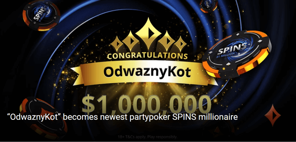 Russian player OdwaznyKot is the latest partypoker SPINS millionaire!
