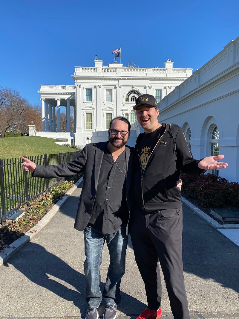 Phil Hellmuth and Mike Matusow visiting the White House