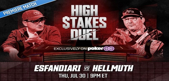 $100,000 High Stakes Duel between Phil Hellmuth and Antonio Esfandiari this Thursday live on PokerGo