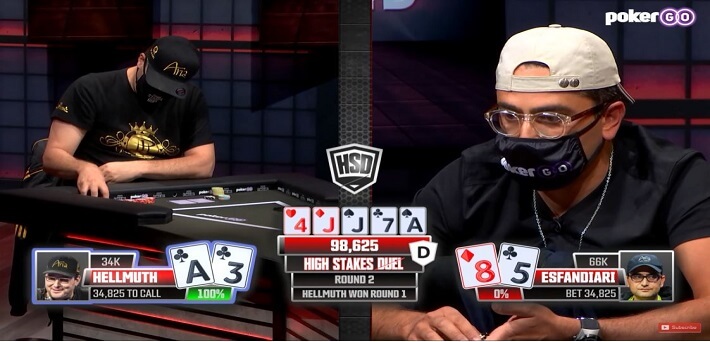 Poker Hand of the Week – Antonio Esfandiari’s sick bluff shove against Phil Hellmuth at High Stakes Duel Round 2