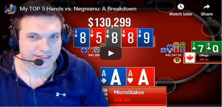 Doug Polk Breaks Down the TOP 5 Hands of the Heads-Up Match vs. Daniel Negreanu in His Latest Video