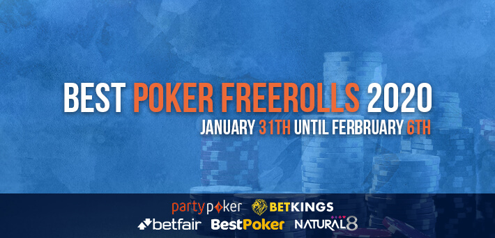 Best Poker Freerolls January 31st – February 6th 2021