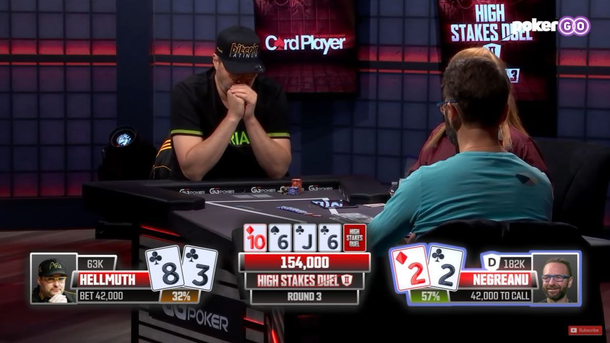 Poker Hand of the Week – Phil Hellmuth Insane 5-Bet Bluff with 83s against Daniel Negreanu
