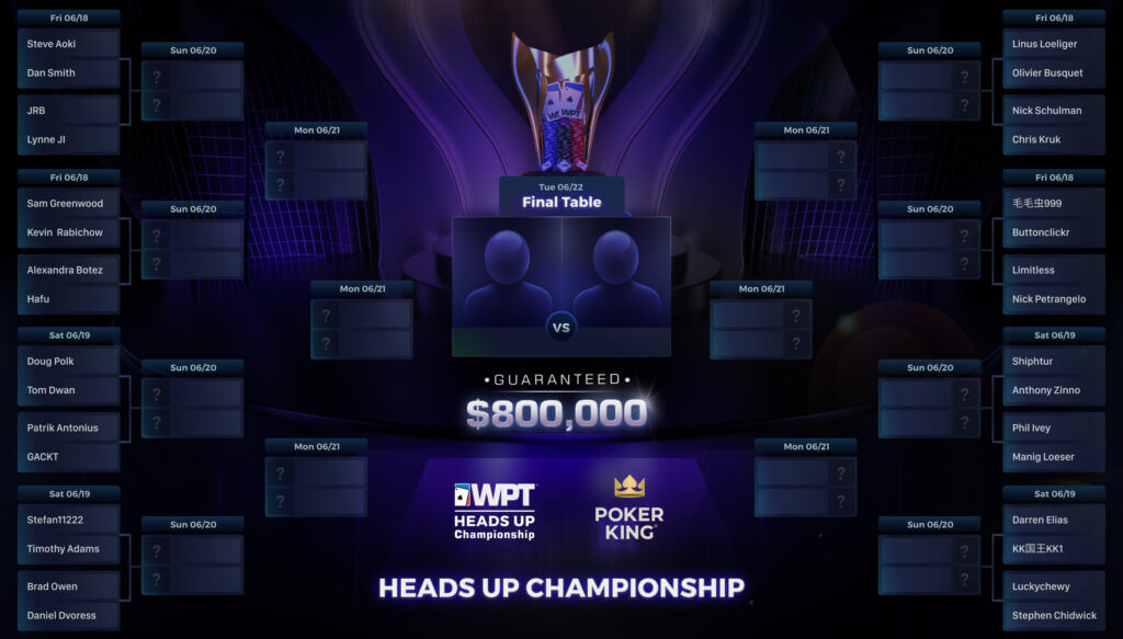 Tom Dwan and Doug Polk to face off in Round 1 of the $25,000 WPT Heads-Up Championship