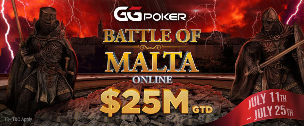 $25M GTD Battle of Malta Online to run at GGNetwork from July 11-25 – Live Version announced for October!