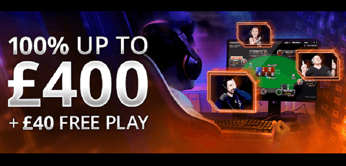 New increased UK partypoker Bonus - Claim 100% up to £400 + £40 Free Play / Tickets