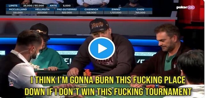 Phil Hellmuth completely blows up at Stud Final Table due to missing 17th Bracelet