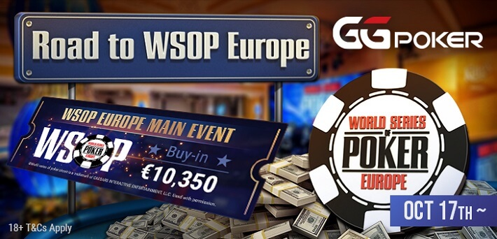 Qualify from only $25 for the WSOP Europe Main Event at GGPoker