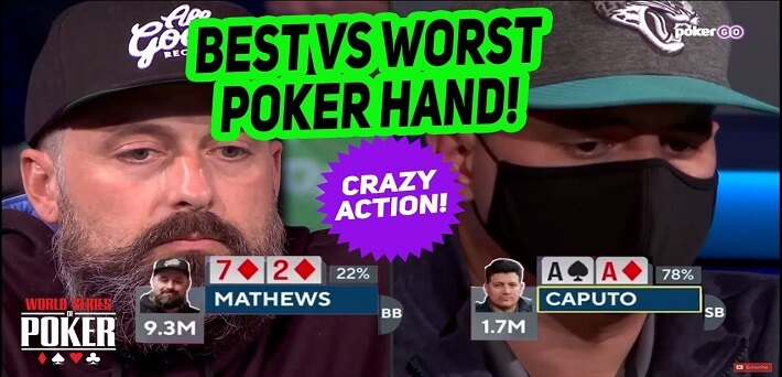 Poker Hand of the Week – Aces against Seven-Deuce or Best vs. Worst Poker Hand