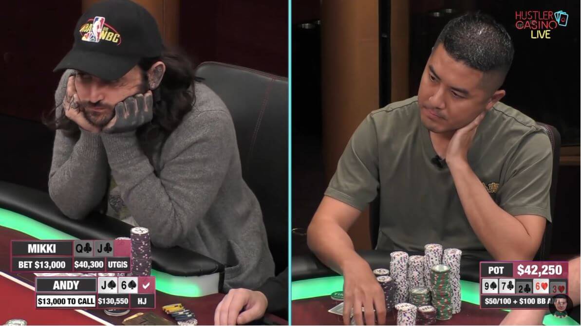 Poker Hand of the Week – High Stakes Gambler Mikki Bluffs Andy Stacks with Queen-High!