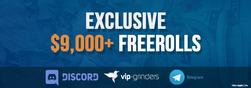 Best $9,000 Exclusive VIP-Grinders Poker Freerolls from January 10 - January 13