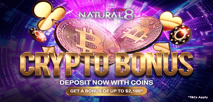 Make a deposit using crypto to get a massive $2,188 Bonus at Natural8 Poker