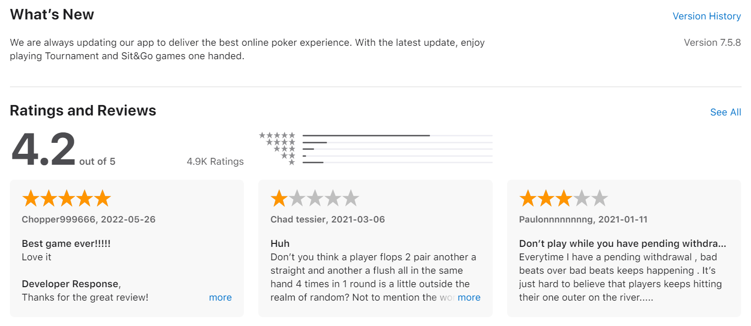 partypoker app store reviews