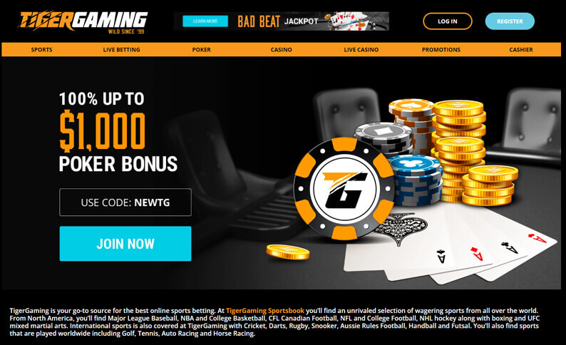 Melhor Código de Bônus TigerGaming Poker 2023