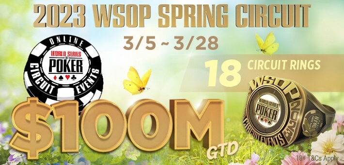 More than $100,000,000 Up For Grabs In 2023 WSOP Spring Circuit At GGPoker