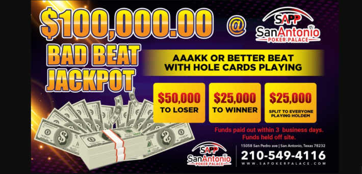 San Antonio Poker Palace Refuses to Pay Out $100,000 Bad Beat Jackpot