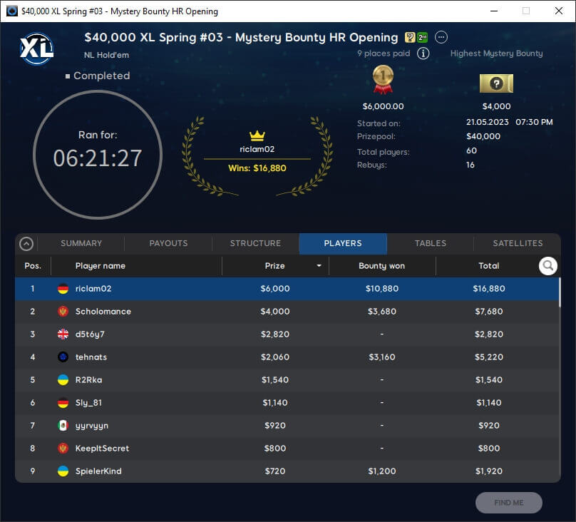 GGPoker World Festival 89-H, $525 Bounty Hunters Main Event at GGNetwork (2)