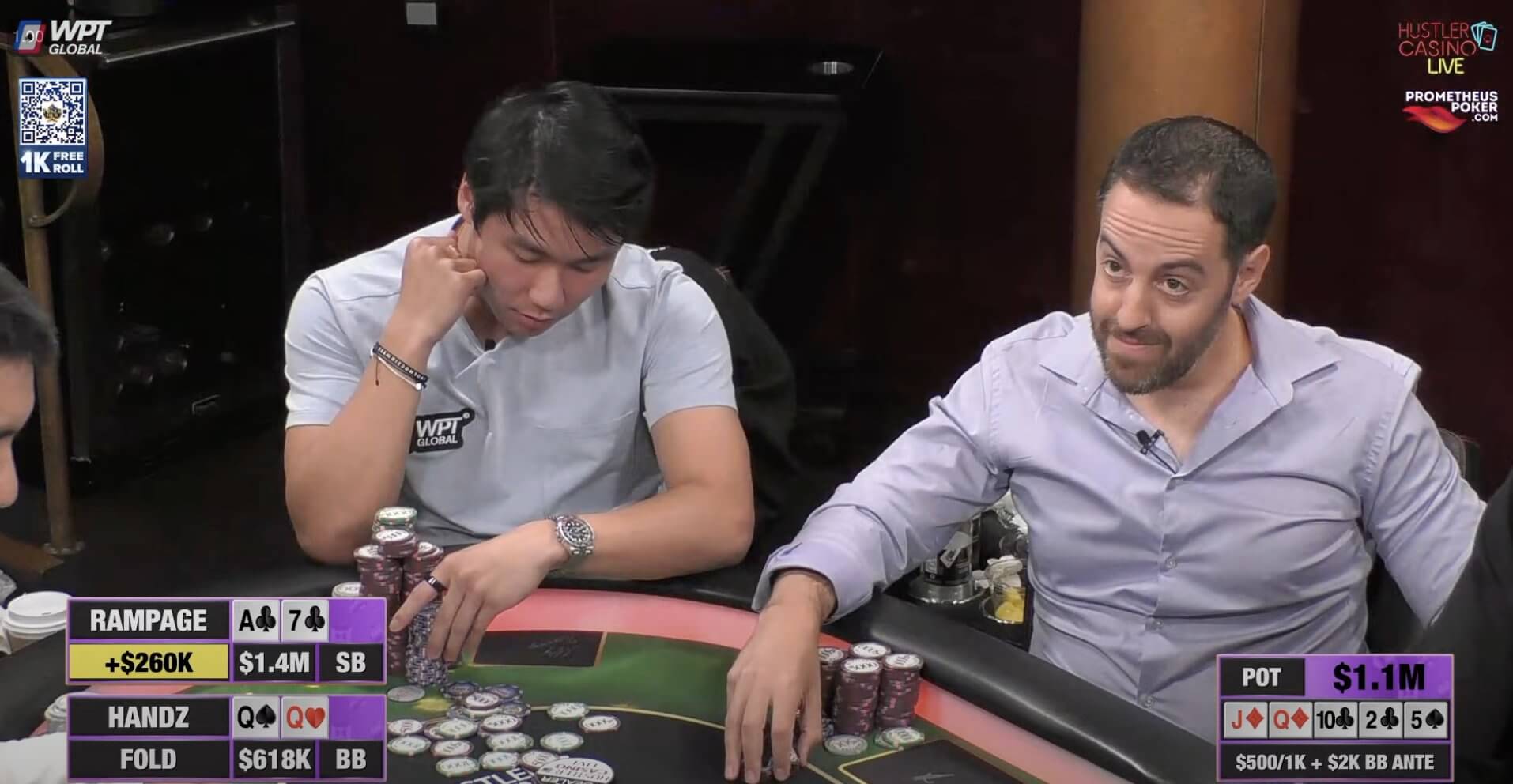 Poker Hand of the Week – Rampage Runs An Epic Bluff With Ace-High In A $1.1M Pot At The Million Dollar Game