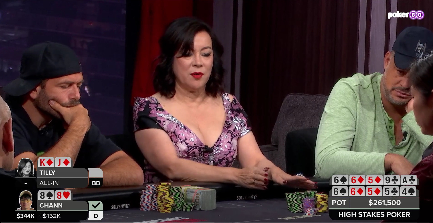 High Stakes Poker - Jennifer Tilly Gets Stakced Three Times Within One Episode!