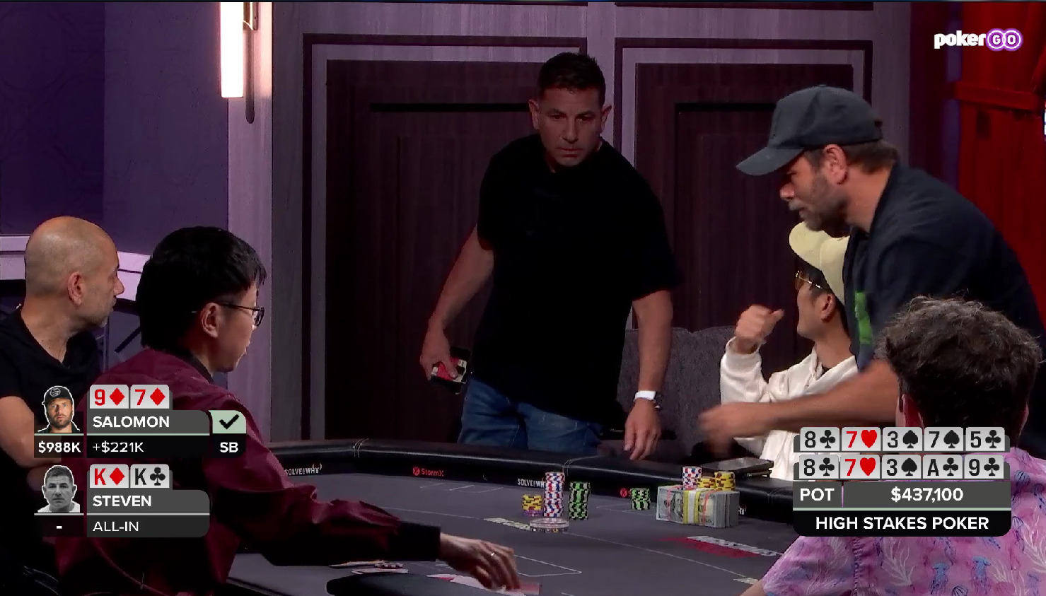 High Stakes Poker - Rick Salomon Delivers An Insane Double Bad Beat In $437,100 Pot