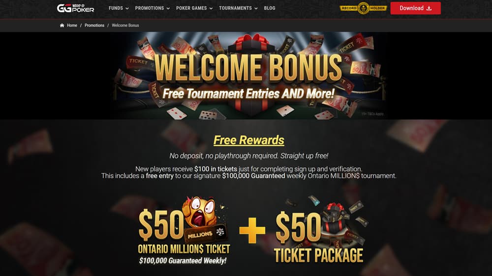 WSOP Ontario reload bonus