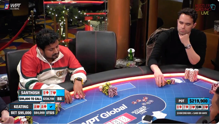 Poker Hand of the Week - Alan Keating Gets Max Value With Pocket Aces Vs Santosh