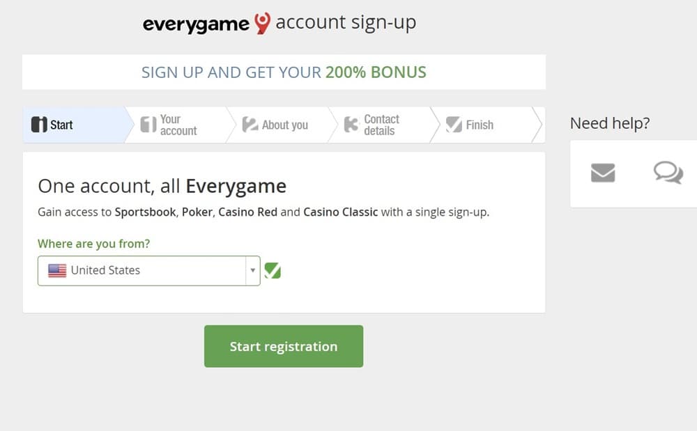 Everygame account registration