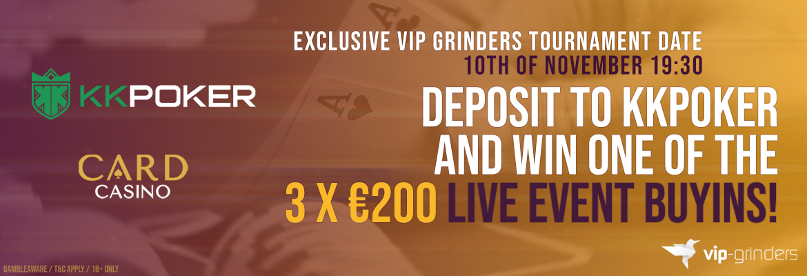 Deposit to KKPoker and Win One of 3 x €200 Live Event Buy-ins!