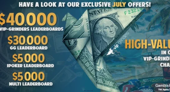 vip grinders july exclusive poker promotions