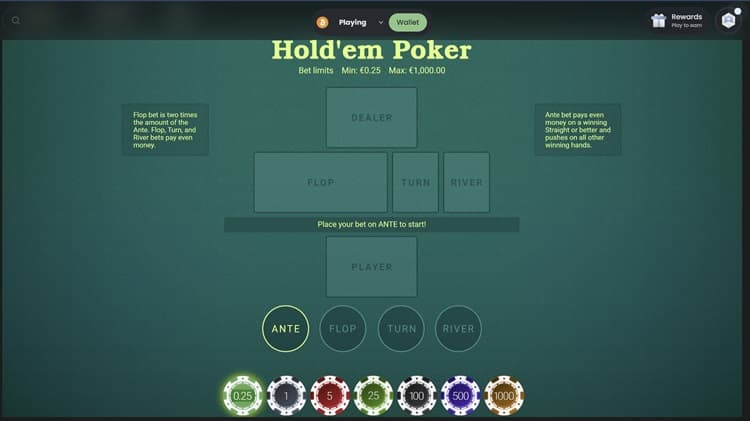 Bitcoin Poker Table