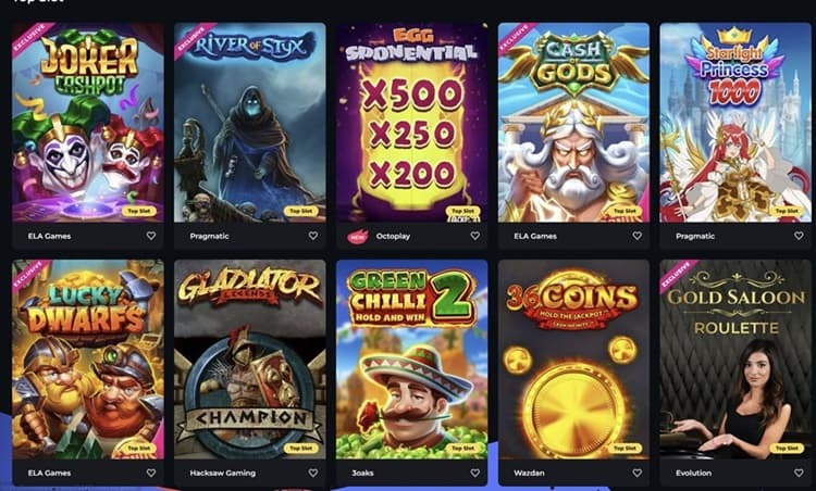 Boomerang Casino Game Selection