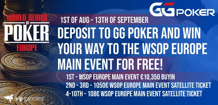 Qualify for the WSOPE Main Event for Free