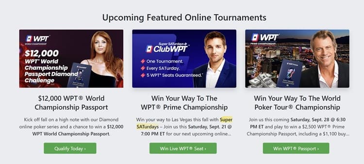 ClubWPT 即将举行的比赛