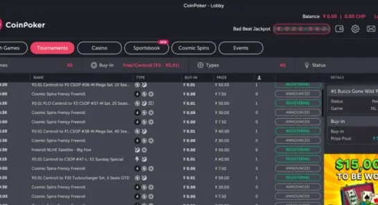 Coinpoker tournaments