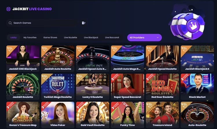 Jackbit Live Casino Games